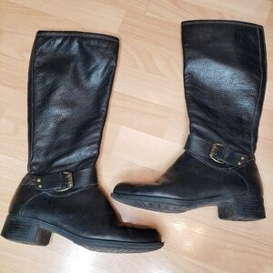 Easy Spirit Lelyt tall black leather boots size 8.5.